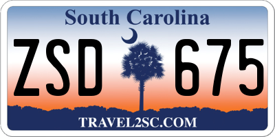 SC license plate ZSD675