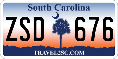 SC license plate ZSD676