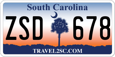 SC license plate ZSD678