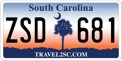 SC license plate ZSD681