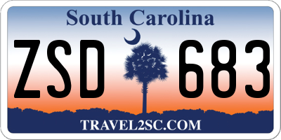 SC license plate ZSD683