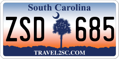 SC license plate ZSD685