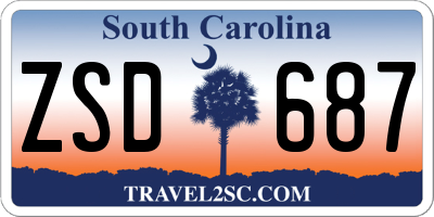 SC license plate ZSD687
