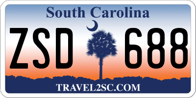 SC license plate ZSD688