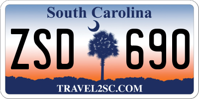 SC license plate ZSD690