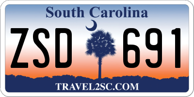 SC license plate ZSD691