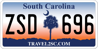 SC license plate ZSD696