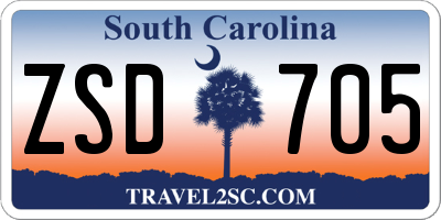 SC license plate ZSD705
