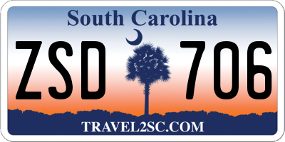 SC license plate ZSD706