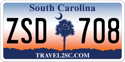 SC license plate ZSD708