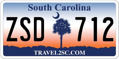 SC license plate ZSD712
