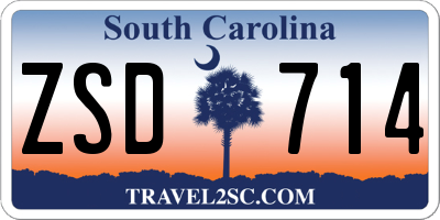 SC license plate ZSD714