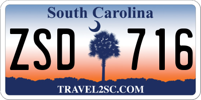 SC license plate ZSD716