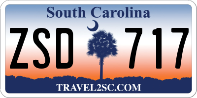 SC license plate ZSD717