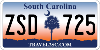 SC license plate ZSD725