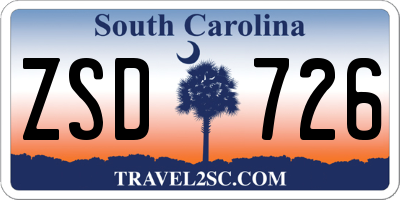 SC license plate ZSD726