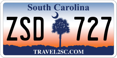 SC license plate ZSD727