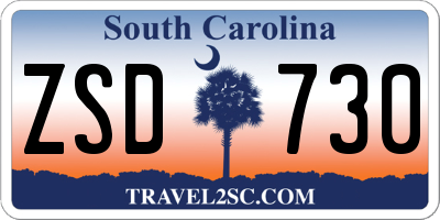 SC license plate ZSD730