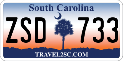 SC license plate ZSD733