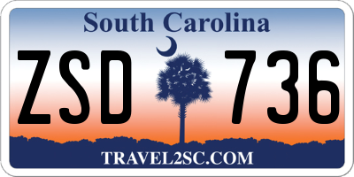 SC license plate ZSD736