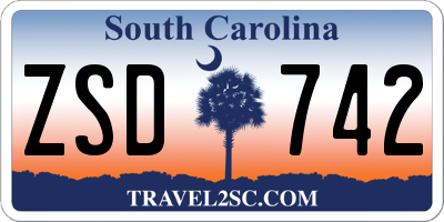 SC license plate ZSD742