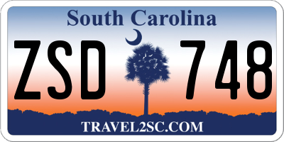 SC license plate ZSD748