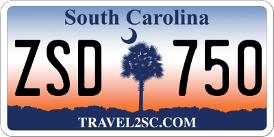 SC license plate ZSD750
