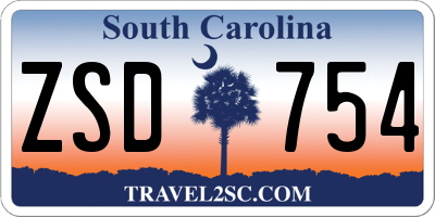 SC license plate ZSD754