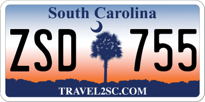 SC license plate ZSD755