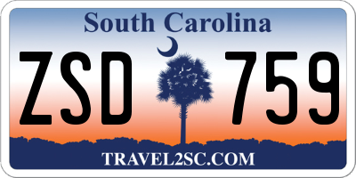 SC license plate ZSD759