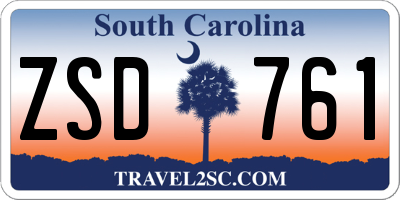 SC license plate ZSD761