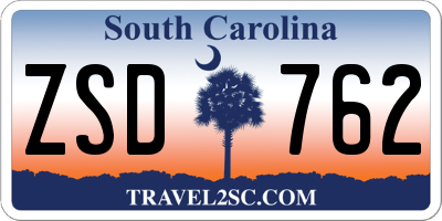 SC license plate ZSD762