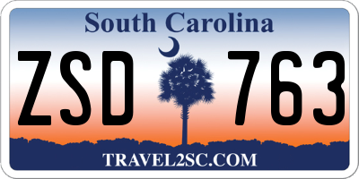 SC license plate ZSD763