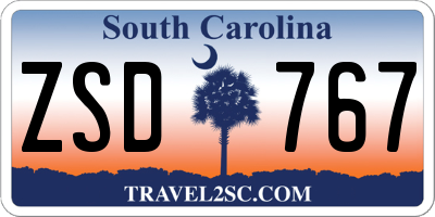 SC license plate ZSD767