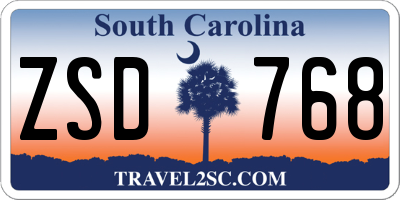 SC license plate ZSD768