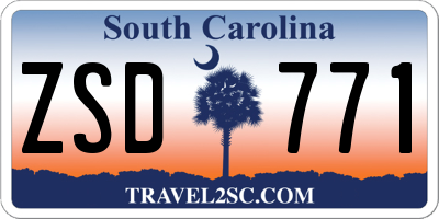 SC license plate ZSD771