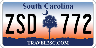 SC license plate ZSD772