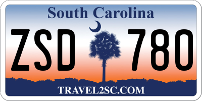 SC license plate ZSD780
