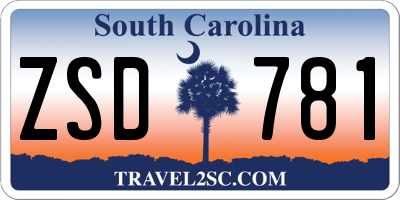 SC license plate ZSD781