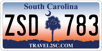 SC license plate ZSD783