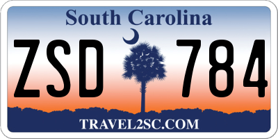 SC license plate ZSD784