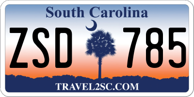 SC license plate ZSD785