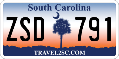 SC license plate ZSD791