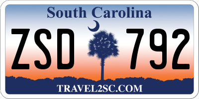 SC license plate ZSD792