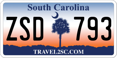 SC license plate ZSD793