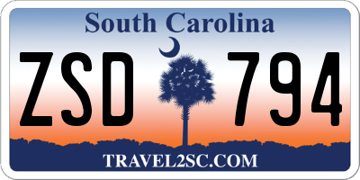 SC license plate ZSD794