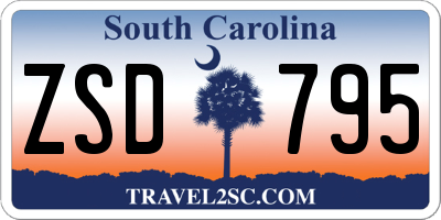 SC license plate ZSD795