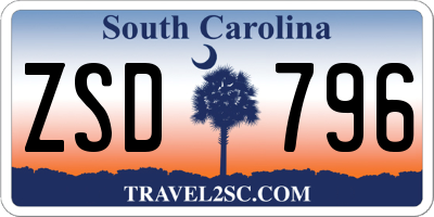 SC license plate ZSD796