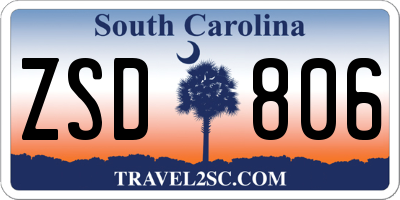 SC license plate ZSD806