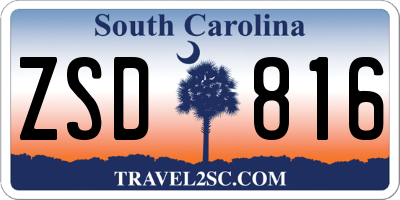SC license plate ZSD816